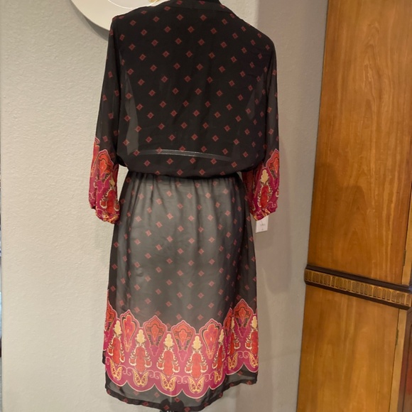 Massimo Dress Sheer Black Draw String Waist Size Large - Picture 2 of 3